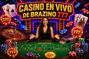 Crupier en mesa de casino en vivo con fichas y ruleta
